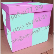 Коробка со съемной крышкой в шахматном порядке (розово/голубая) 700х700х700
